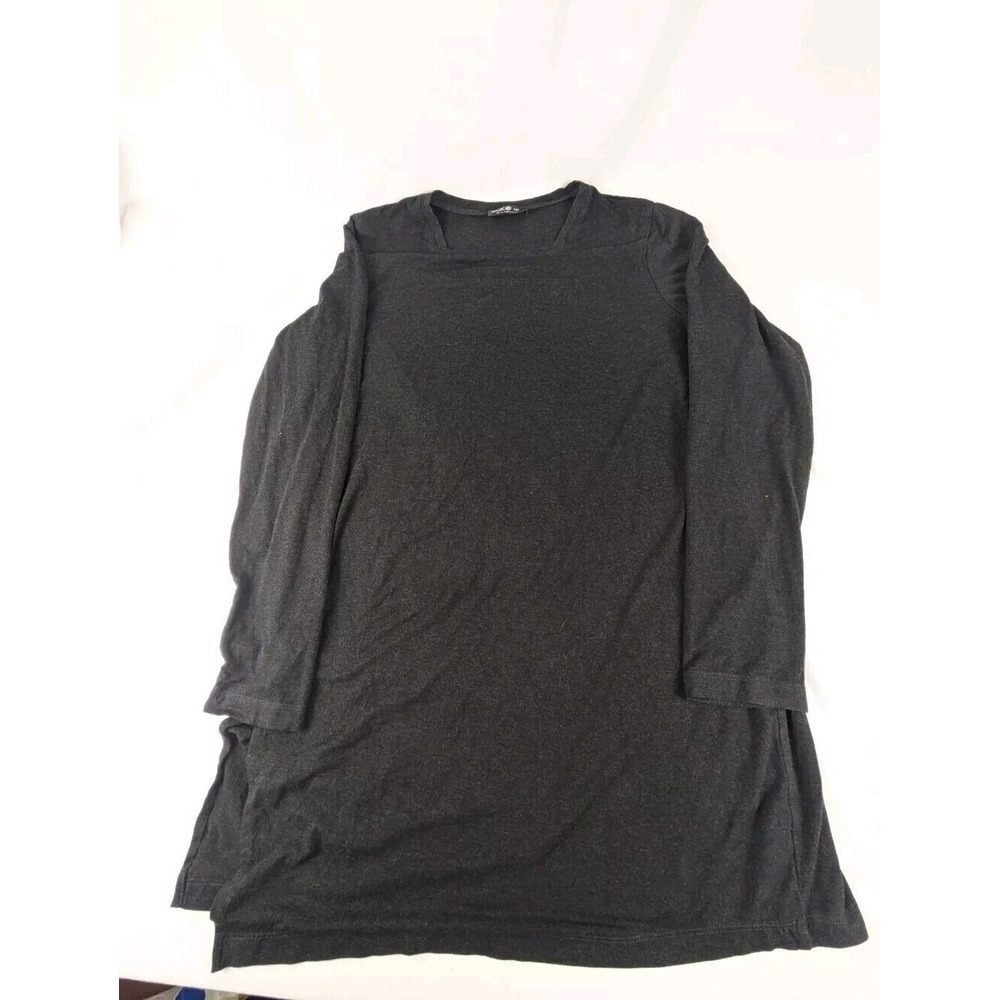 Miik Charcoal Square Neck Long-Sleeve Tunic Top - Classic Everyday Layer